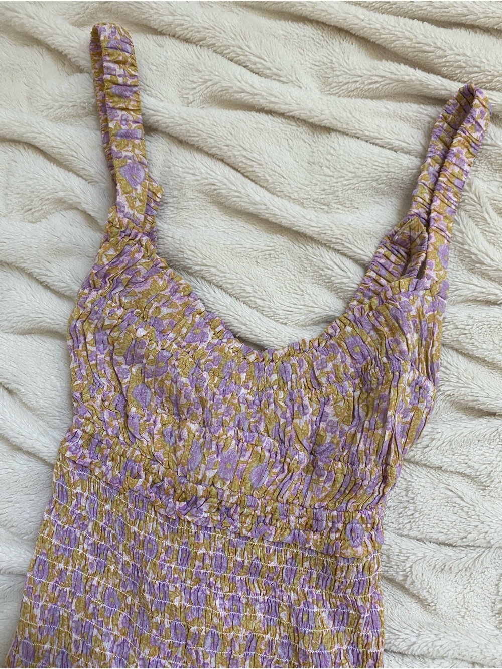 NWT Intimately Free People Juniper smocked bodycon slip dress floral Sz S - Picture 5 of 8